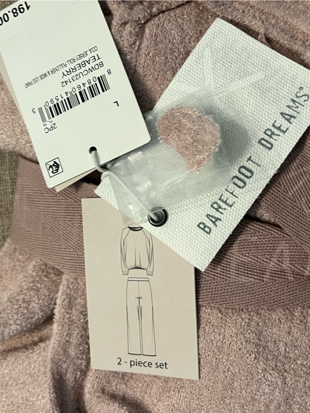 Barefoot Dreams Women's Dusty Taupe two piece pajama set - Picture 2 of 3